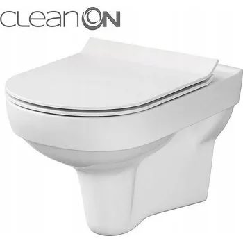 Klozet Cersanit City CleanOn, závěsná mísa + antibakteriální toaletní sedátko z duroplastu, bílá, K701-143