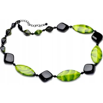 Náhrdelník Dlouhý Náhrdelník Korálky Zelené Černé Jablonex
