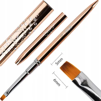 Kosmetický štětec Štětec na gel čtvercový AlleLac kovový Č. 4