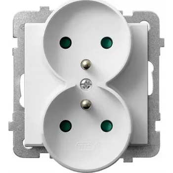 Elektrická zásuvka Dvojitá zásuvka s uzemněním bílá Ospel Sonata