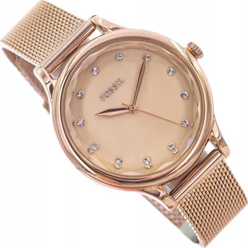 Hodinky DÁMSKÉ HODINKY FOSSIL BQ3392 LANEY RŮŽOVÉ ZLATO NÁRAMEK MESH