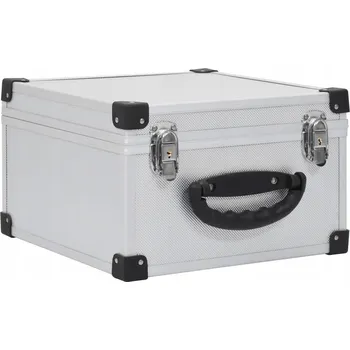 Kufr na CD s hliníkovými hranami, dřevo/ABS, 29,5x29,5x18 cm