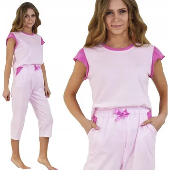 Dámské noční prádlo Dámské pyžamo 3/4, vyrobeno v Polsku, pohodlné, světlé, velikost S