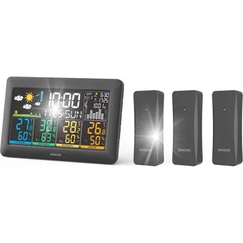 Meteostanice Meteorologická stanice Sencor LCD BAREVNÁ 3 čidla předpověď počasí vlhkost