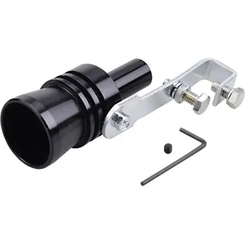 Černá turbo píšťalka do výfuku XL 113,5 × 34,3 mm Univerzální simulátor zvuku turba hliníková pískací trubka tuning doplněk pro automobily