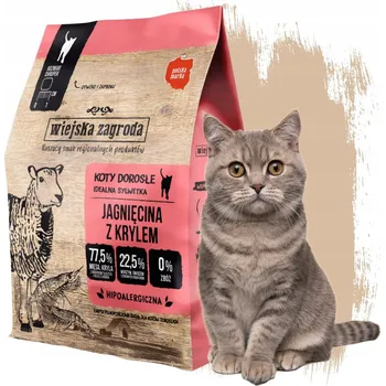 Krmivo pro kočku Wiejska Zagroda suché krmivo pro kočky Jehněčí s krillem 400g