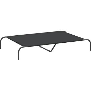 Pelíšek pro psa Vyvýšené pelíšek pro psa 130x80x20 cm, černé, ocel, práškově lakovaná