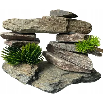 Dekorace do akvária Dekorativní kámen do akvária L s umělými rostlinami