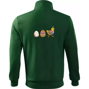 Pánská mikina Evoluce vajíčka - velikonoce - slepice - Mikina bez kapuce Adventure - M ( Lahvově zelená )