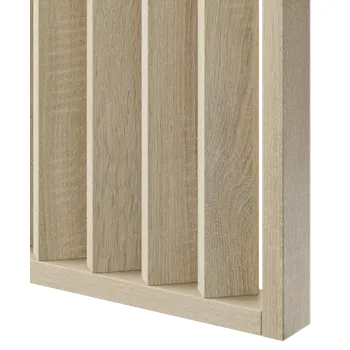 Lamele 3D Dělící lamelová stěna s podstavcem - volně stojící, 990 x 2005 mm, (MDF), DUB SONOMA V úhlu 45° k základně
