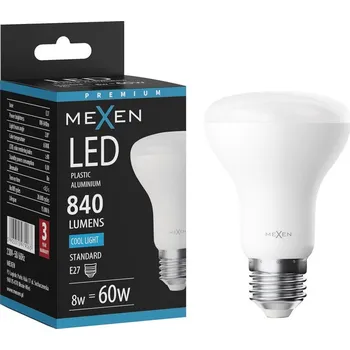 Žárovka Mexen Nova LED žárovka E27, R63, 8W, Studená - 6500K, 840 lm - L104-E27-0865-01 Żarówki LED