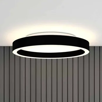 Steinhauer LED stropní svítidlo Ringlux, černé, Ø 40 cm, kov, 2 700 K černá LED 30 W (dolů) + LED 6 W (nahoru) - Doprava zdarma