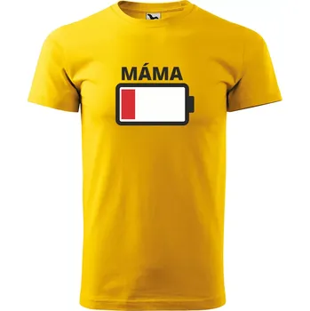 Sablio Tričko s potiskem pro mámu, vybitá baterie - žluté 5XL