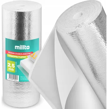 Radiátor ODRAZIVÁ FÓLIE ZA RADIÁTOR 2,5m Hliníková Mata Pěnová Izolace SAMOLEPICÍ GO-M