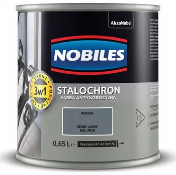 barva na kov NOBILES STALOCHRON Barva na kov proti korozi ŠEDÁ SVĚTLÁ RAL 7010 0,65L