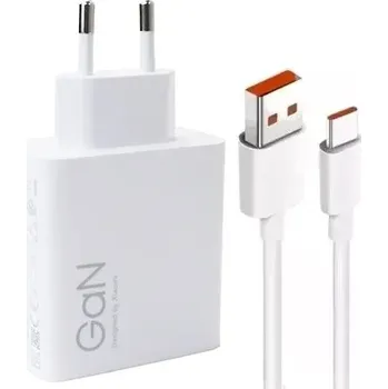 Síťová nabíječka Xiaomi GaN 120W bílá USB typ C s kabelem 1 m