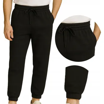 Pánské tepláky jogger s nařasenými manžetami Černé L