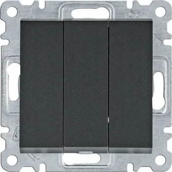 vypínač Trojitý vypínač klasický Hager Polo černý