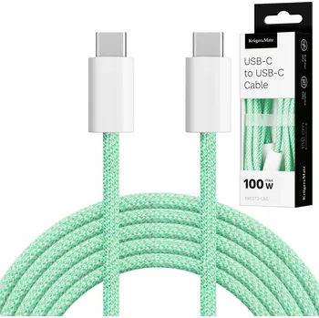 Datový kabel Kabel Kruger&Matz USB-C - USB-C 1,5 m zelený