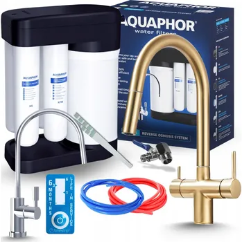 vodní filtr SADA PRO ÚPRAVU PITNÉ VODY FILTR REVERZNÍ OSMÓZA, ZMĚKČOVAČ A TŘÍCESTNÁ BATERIE