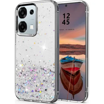 Pouzdro na mobilní telefon POUZDRO ZADNÍ KRYT GLITTER CASE BROKAT PRO OPPO A6 PRO 5G 2x SKLO