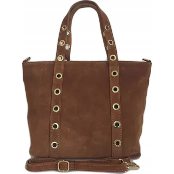 Vera Pelle kabelka vak z pravé semišové kůže hnědá