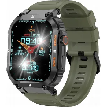 Hodinky Chytré Hodinky pánský Gravity Zelený řemínek Militární SPORT VOLÁNÍ POČASÍ PL
