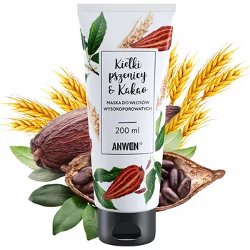 Vlasová regenerace Anwen Maska na vlasy pro vlasy s vysokou porézností - Pšeničné klíčky a Kakao 200 Ml
