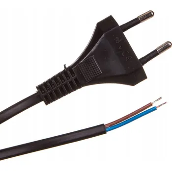 elektrický kabel Kabel s plochou zástrčkou, 2x0,5 mm², černý, délka 2 m