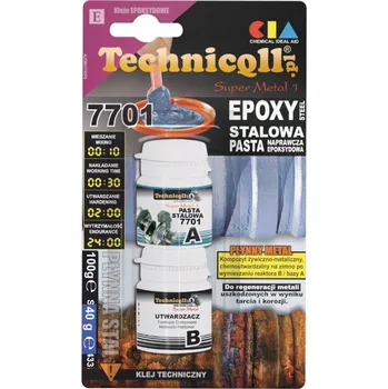 Průmyslové lepidlo Epoxidová ocelová pasta 100g, lepidlo na litinu a ocel Technicqll