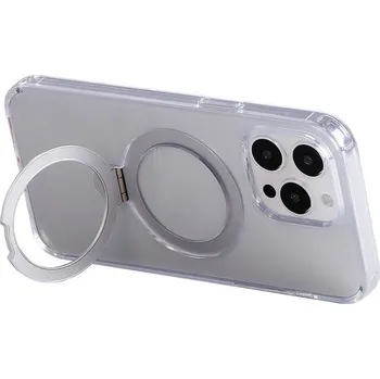 Magnetické ochranné pouzdro s držákem Joyroom JR-BP004 pro iPhone 15 Pro (průhledné)