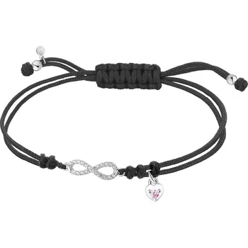 Náramek Náramek se stříbrnými prvky a zirkony - nekonečno, srdce - AP541-3813