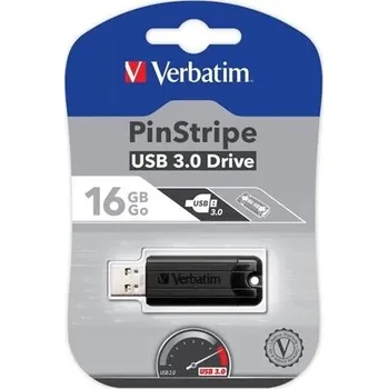 USB flash disk Flash disk Verbatim USB DRIVE 3.0 16GB PINSTRIPE BLACK 16 GB USB 3.0 černý