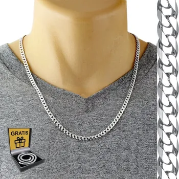 Řetízek Stříbrný Řetízek Męski Łańcuch STŘÍBRO ryzosti 925 ITALSKÝ 4,5 mm diamantový