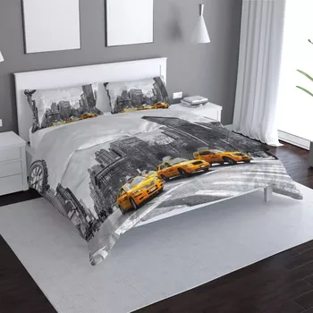 Povlečení Sablio Povlečení Žluté taxiky - 140x220 / 90x70