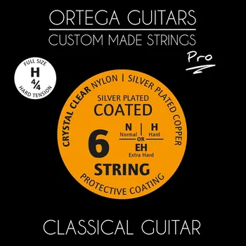 Struna pro kytaru a smyčcový nástroj Ortega NYP44H Crystal Nylon 4/4 Pro Hard - Profesionální klasická kytara 4/4 s nylonovými strunami