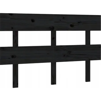 VidaXL Čelo postele, černá, 124x3x81 cm, masivní