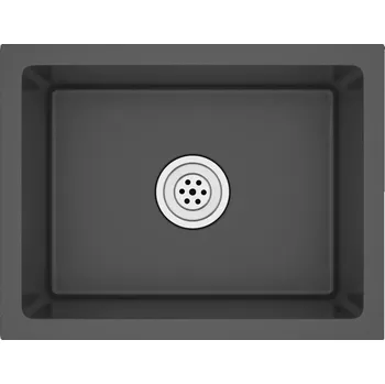 Obraz Nerezový dřez, kartáčovaný, černý, 44x34x20 cm, montáž 3v1