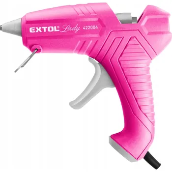 Tavná pistole Tavná pistole RŮŽOVÁ Extol 11mm 200 °C VÝKONNÁ pro ženy
