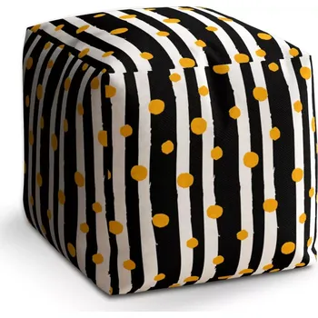 Taburet Sablio Taburet Cube Pruhy a puntíky: 40x40x40 cm