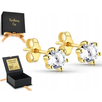 Náušnice ZLATÉ NÁUŠNICE S VELKÝMI ZIRKONY STŘÍBRO 925