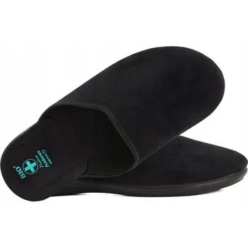 Pánské pantofle ADANEX 29607 TEXTILNÍ PÁNSKÉ DOMÁCÍ PAPUČE PANTOFLE NAZOUVÁKY BIO PU 42 Černá