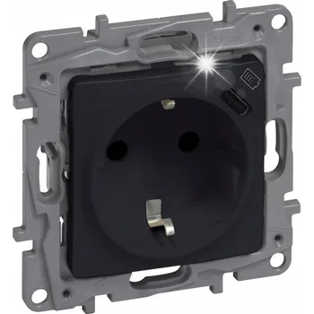 Elektrická zásuvka LEGRAND Niloe ČERNÁ Zásuvka napájecí + USB-C 864527