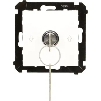 vypínač Vypínač žaluziový na klíč, 3 polohový, řazení 1-0-2, 5 A / 230 V~, Simon 55 TWZK.01/111, bílá