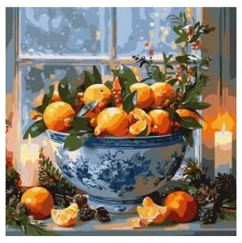 Set školních potřeb Malowanie po numerach - Cytrusy w wazonie 40x40cm