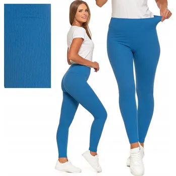 Dámské legíny Dámské žebrované legíny s vysokým pasem, modré MORAJ L/XL