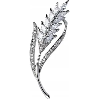 Brož PINETS Klas pšenice zirkony Brož pozlacená