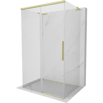 Mexen Rox-3S L sprchový kout 3stěnný posuvný 100 x 70 cm, transparentní, zlatý kartáčovaný - 8C2L-100-070-55-00-3S Sprchové kouty