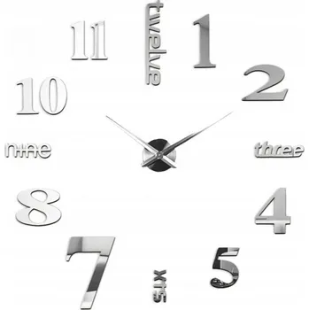 Hodiny Nástěnné hodiny Design Clock stříbrné 130 cm