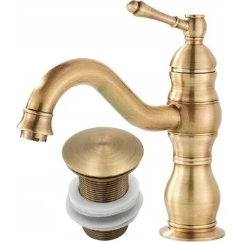 Vodovodní baterie Stojánková umyvadlová baterie CHDE Retro Design zlatá